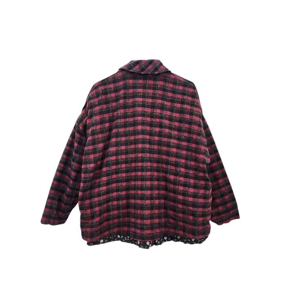 SuZen Vintage Women's 100% Cotton Plaid Long Sleeve Cotton Farmcore Jacket- OS - Picture 4 of 9
